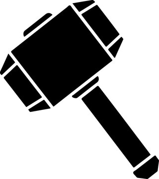 thor hammer silhouette vector illustration