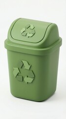 Green recycling bin for sustainable waste management.