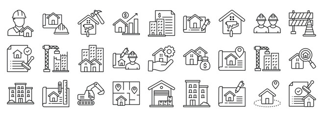 Property Development icon collection. Containing design Property Development, Built Structure, Architectural, Builder, Home Maintenance	