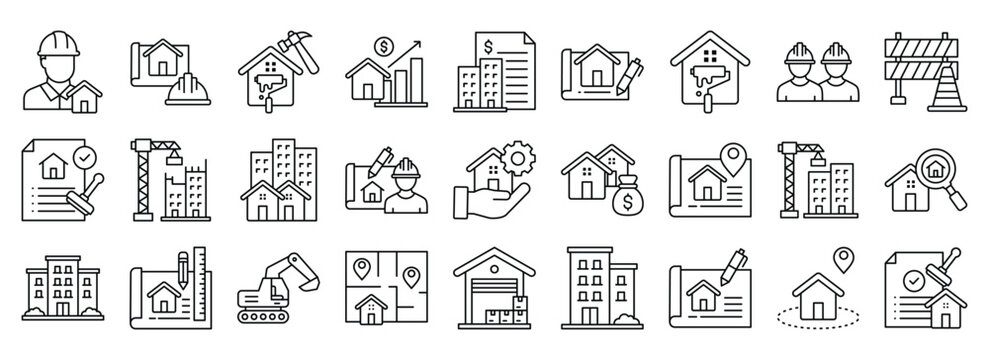 Property Development icon collection. Containing design Property Development, Built Structure, Architectural, Builder, Home Maintenance	
