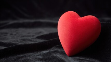 Obraz premium blackground. A large glowing red heart floating over a black velvet background, creating a romantic and dramatic effect. gardening catalogs.