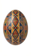 Intricately decorated colorful egg design.