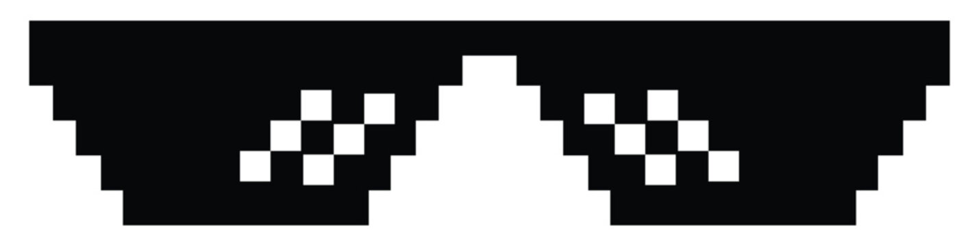 Pixel &ldquo;Deal With It&rdquo; Sunglasses Icon &ndash; Retro 8-Bit Meme Glasses Graphic