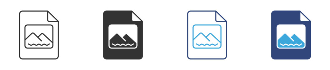 Image File Icon set. Photo Document and Picture Format Symbol. Digital Media Storage, vector Illustration.