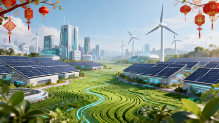 Green Future Spring Festival Environmental Protection Theme Illustration