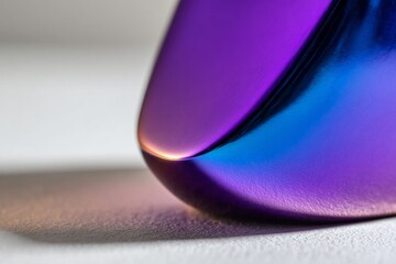 Smooth iridescent surface with vibrant purple and blue reflections.