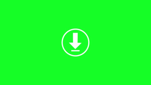 Loading icon with arrow down symbol for upload and download animation on transparent background in 4K animation with alpha channel
