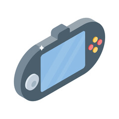 Modern isometric icon of video game console screen © DesignView