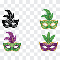 Elegant Venetian Mardi Gras Carnival Mask Silhouette