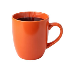 Bright orange coffee mug with steam