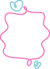 Neon Valentines Day Frame with Heart