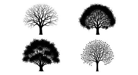 Fototapeta premium Shimmering tree outlines on a dark background