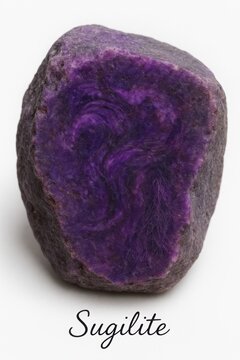 Sugilite mineral specimen showing vivid purple swirled massive texture