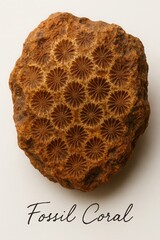 Macro photography of raw fossilized coral rock with detailed texture