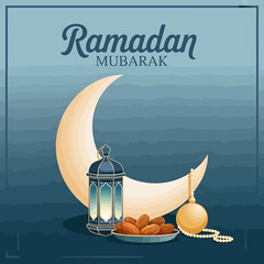 Celebrating ramadan mubarak with traditional elements and beautiful design