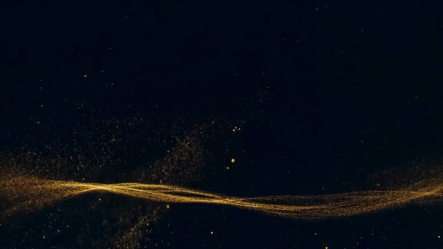 Elegant golden dust trail flowing across the bottom of the screen with a cinematic sparkle.