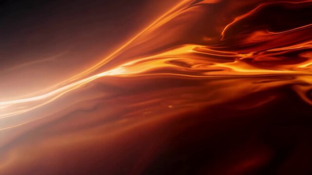 Intense golden orange fluid streams flowing rapidly like molten lava or abstract fire energy waves.