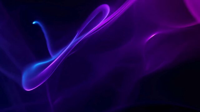 Elegant dark purple smoke or energy wisps flowing smoothly on a black background.
