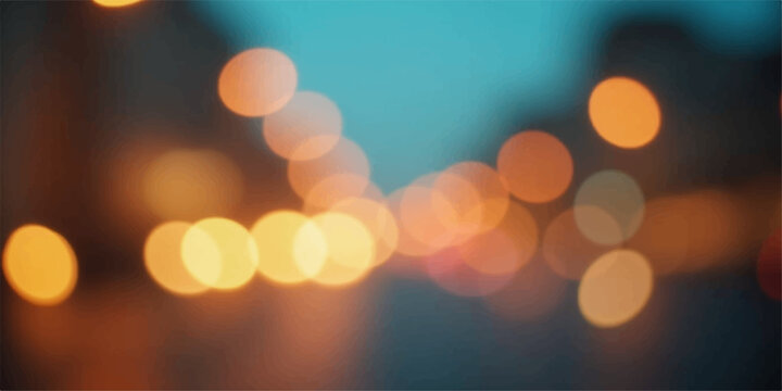 A vibrant abstract bokeh background features colorful defocused city lights and glowing circles that create a bright blurred texture for a shiny Christmas holiday celebration or night decoration