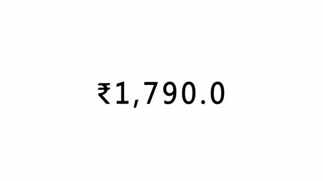 five thousand rupees counting animation from zero to five thousand on a black background, 5,000 rupees money counter animation in 4k