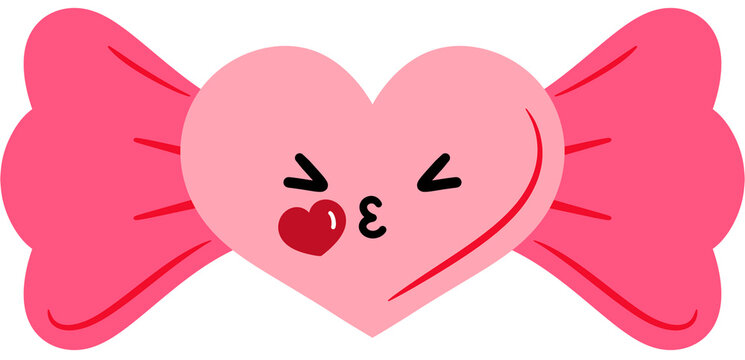 Candy Heart Blowing Kiss Face Cartoon