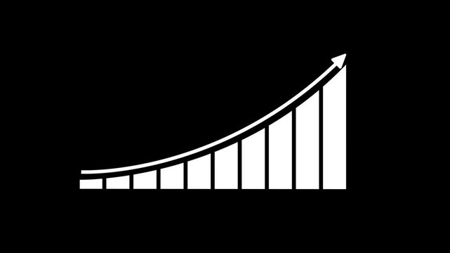 Business growth concept in graph chart showing marketing sales profit increasing to future target .Business graph chart showing marketing sales profit, Clean Hi-tech style technology chart.with video.