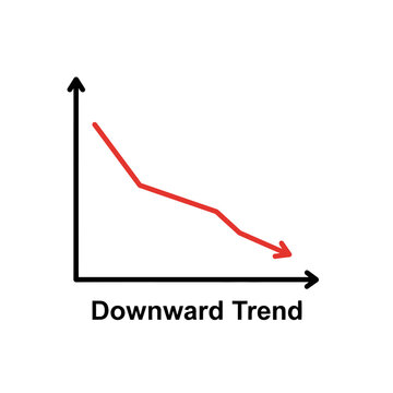 Downward Trend Graph Line Chart.