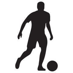 Dynamic silhouette of a soccer player performing a bicycle kick, showing athletic skill and fitness, perfect for sports branding and editorial use	