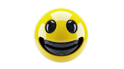 Shiny Yellow Smiley Face with Wide Grinning Mouth