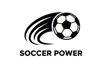 Obraz premium Football Goal Concept, Flying Football Ball and Dynamic Motion Effect