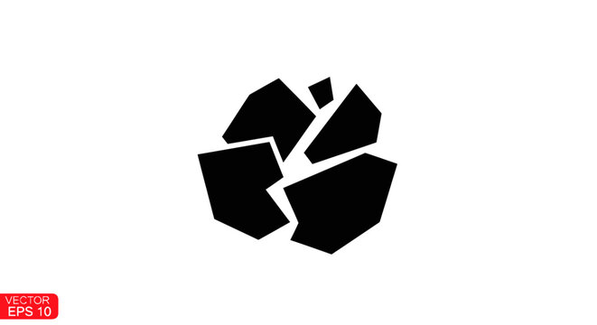Black broken puzzle pieces circle shape.