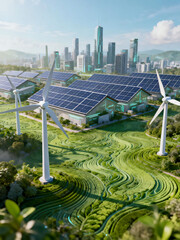 Green Future Environmental Protection Theme Illustration.