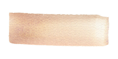 Abstract hand drawn wide brush stroke in watercolor mocha, beige, sand, powder, golden color. Artistic background design with granulation texture for modern art, card, banner.