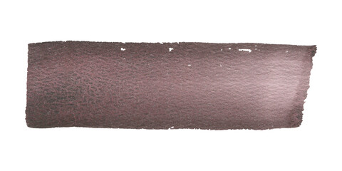 Pink abstract watercolor stroke hand painted wide stripe with granular texture brown, coffee, umber, dark, deep color. Artistic drawing element for background design.