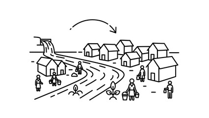 Obraz premium People moving to a new neighborhood.