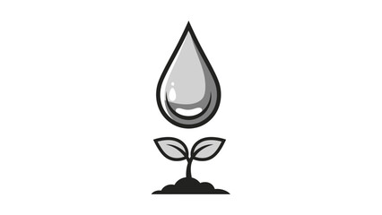 Fototapeta premium Water Drop on Young Plant Seedling.