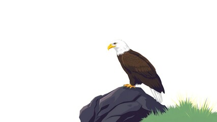 Bald Eagle on Rock 