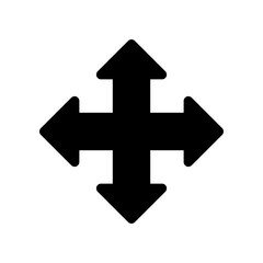 Fototapeta premium Four Directional Arrows Icon. Representing Movement and Choice, Isolated on White Background