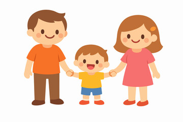 Happy family holding hands with child, symbolizing love, togetherness, and support