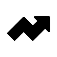 Obraz premium Abstract Black Zigzag Arrow Shape Representing Growth, Progress, and Trend Visualization