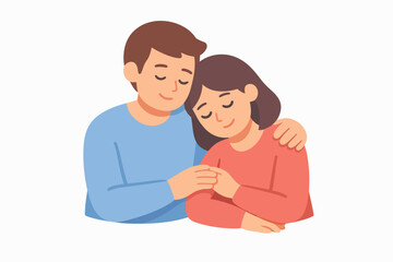 Fototapeta premium Couple embracing, showing love, care, and emotional support in a relationship