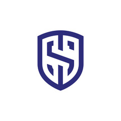 Modern Shield Logo with Intertwined SG Monogram