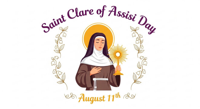 Saint Clare of Assisi Day Vector Illustration
