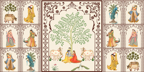 PICHWAI RADHA KRISHNA BRINDABAN THEME DESIGN © SWAPNA