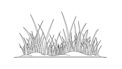 Drawing of tall green grass blades. © ayana