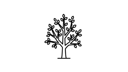 Obraz premium Simple line drawing of a tree.