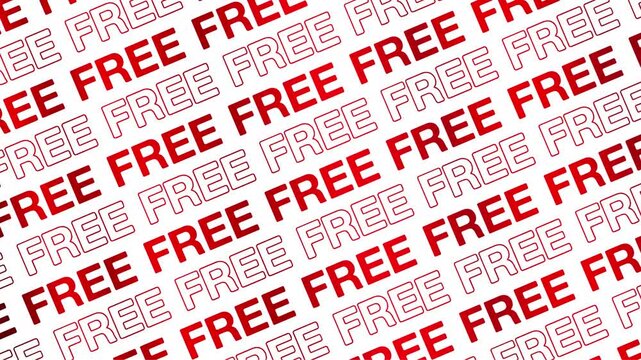 free text word lettering animation opening video motion text, kinetic typography Repeating Line and Scrolling background seamless loop intro outro discount marketing red type on white backdrop bg 
