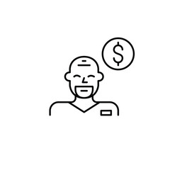 Fototapeta premium Doctor and dollar. Medical service cost, healthcare payment, consultation expense. Pixel perfect, editable stroke vector icon