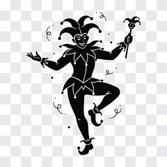 Mardi Gras Jester Silhouette  Playful Pose