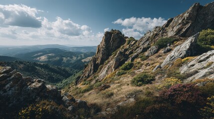 Fototapeta premium Medium shot focusing on AI optimizing image clarity boosting sharpness and color vibrancy in landscape photos for stunning visual impact